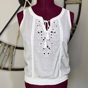 Sonoma White Sleeveless Top